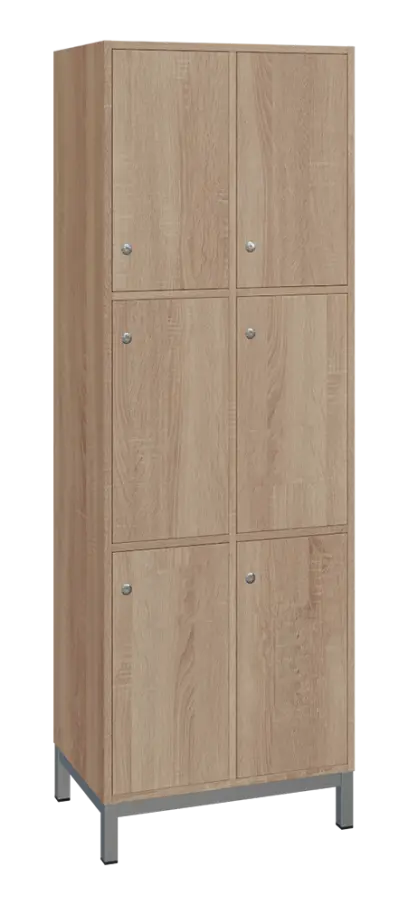 SBS-3322 šatní skříň 6-boxová, 1800x600x400 mm, kovové nohy, dub bardolino